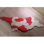 Багатошарова мапа Грузії з дерева грузинською мовою, колір Flag