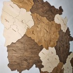 Дерев’яна мапа Чехії, колір Комбі Коричневих