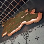 Дерев'яна мапа Грузії на акрилі з підсвічуванням, колір Горіх