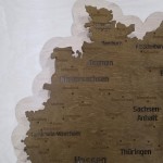 Дерев'яна карта Німеччини на акрилі з підсвіткою, колір Горіх