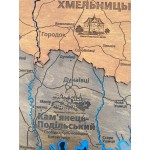 Дерев'яна багатошарова мапа Хмельницької області, колір Брауні