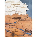 Дерев'яна багатошарова мапа Хмельницької області, колір Брауні