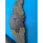 Дерев'яна мапа Тернопільської області з підсвіткою, колір Брауні