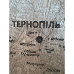 Дерев'яна мапа Тернопільської області з підсвіткою, колір Брауні