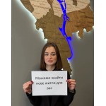 Дерев'яна мапа міста Київ з підсвічуванням, колір Хакі