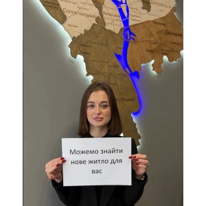 Дерев'яна мапа міста Київ з підсвічуванням, колір Хакі