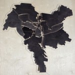 Мапа міста Київ з дерева на акрилі з підсвічуванням Дніпра та меж районів, колір Венге