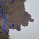 Мапа Києва з дерева на замовлення, колір червоно-коричневий