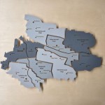 Дерев'яна карта Зимнівської територіальної громади на акрилі з підсвіткою, колір Модерн