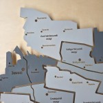 Дерев'яна карта Зимнівської територіальної громади на акрилі з підсвіткою, колір Модерн