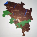 Дерев'яна карта об'єднаної територіальної громади Лиман, мапа ОТГ на замовлення