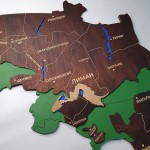 Дерев'яна карта об'єднаної територіальної громади Лиман, мапа ОТГ на замовлення