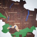 Дерев'яна карта об'єднаної територіальної громади Лиман, мапа ОТГ на замовлення