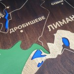Дерев'яна карта об'єднаної територіальної громади Лиман, мапа ОТГ на замовлення