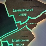 Дерев'яна мапа ОТГ Калинівка на акрилі з підсвічуванням, колір Кантрі