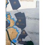 Дерев'яна мапа з підсвічуванням ОТГ Біла Тернопільської області