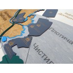 Дерев'яна мапа з підсвічуванням ОТГ Біла Тернопільської області