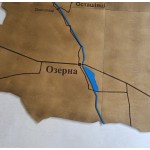 Дерев'яна мапа територіальної громади Озерна, колір Горіх