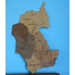 Дерев'яна мапа територіальної громади Солотвино Закарпатської області