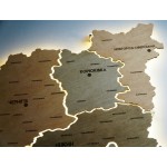 Дерев'яна мапа Чернігівської області з підсвічуванням, колір світле дерево