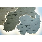 Дерев'яна мапа Чернігівської області з підсвічуванням, колір світле дерево
