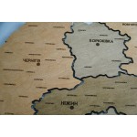 Дерев'яна мапа Чернігівської області з підсвічуванням, колір світле дерево