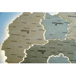 Дерев'яна мапа Чернігівської області з підсвічуванням, колір світле дерево