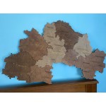 Мапа Дніпропетровської області з дерева, колір Брауні
