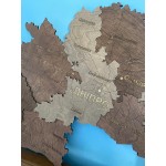 Мапа Дніпропетровської області з дерева, колір Брауні