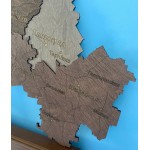Мапа Дніпропетровської області з дерева, колір Брауні