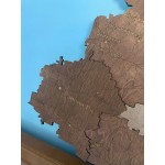 Мапа Дніпропетровської області з дерева, колір Брауні