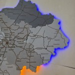 Деталізована дерев'яна карта Львівської області з підсвіткою, колір Модерн