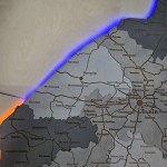 Деталізована дерев'яна карта Львівської області з підсвіткою, колір Модерн