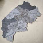 Деталізована дерев'яна карта Львівської області з підсвіткою, колір Модерн