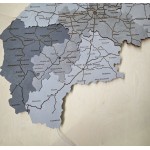 Деталізована дерев'яна карта Львівської області з підсвіткою, колір Модерн