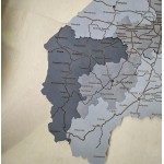 Деталізована дерев'яна карта Львівської області з підсвіткою, колір Модерн