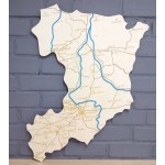 Мапа Рівненської області з дерева, колір Натуральний