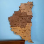 Дерев'яна мапа Тернопільської області, колір Браунс
