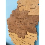 Дерев'яна мапа Тернопільської області, колір Браунс