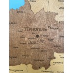 Дерев'яна мапа Тернопільської області, колір Браунс