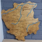 Дерев'яна багатошарова карта Волинської області, колір Горіх