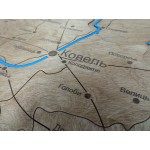 Дерев'яна багатошарова карта Волинської області, колір Горіх
