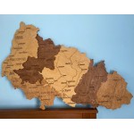 Дерев'яна мапа Закарпатської області, колір Брауні