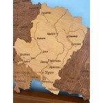 Дерев'яна мапа Закарпатської області, колір Брауні