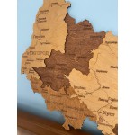 Дерев'яна мапа Закарпатської області, колір Брауні