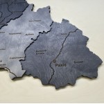 Мапа Закарпатської області з дерева, колір Модерн