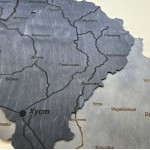 Мапа Закарпатської області з дерева, колір Модерн