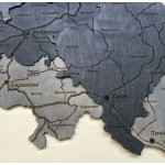 Мапа Закарпатської області з дерева, колір Модерн