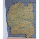 Дерев'яна багатошарова мапа Житомирської області, колір Хакі