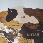 Багатошарова дерев'яна карта світу, колір Брауні